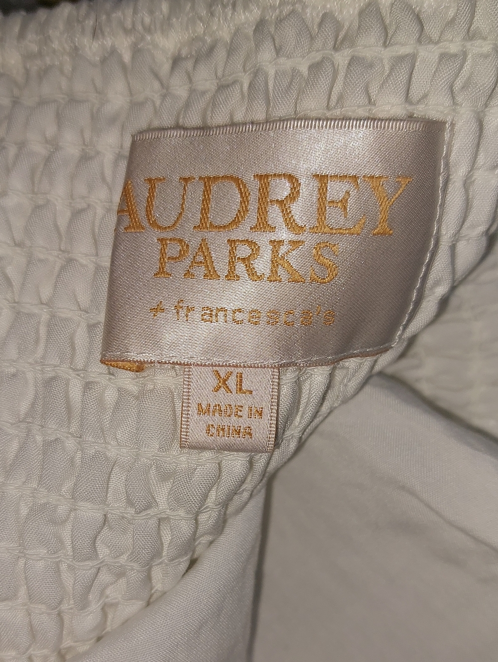 Audrey Parks White Puffy Sleeve Babydoll Mini Dress Sz XL - Picture 14 of 14